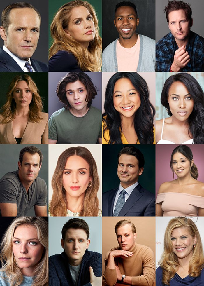 a collage of a group of people