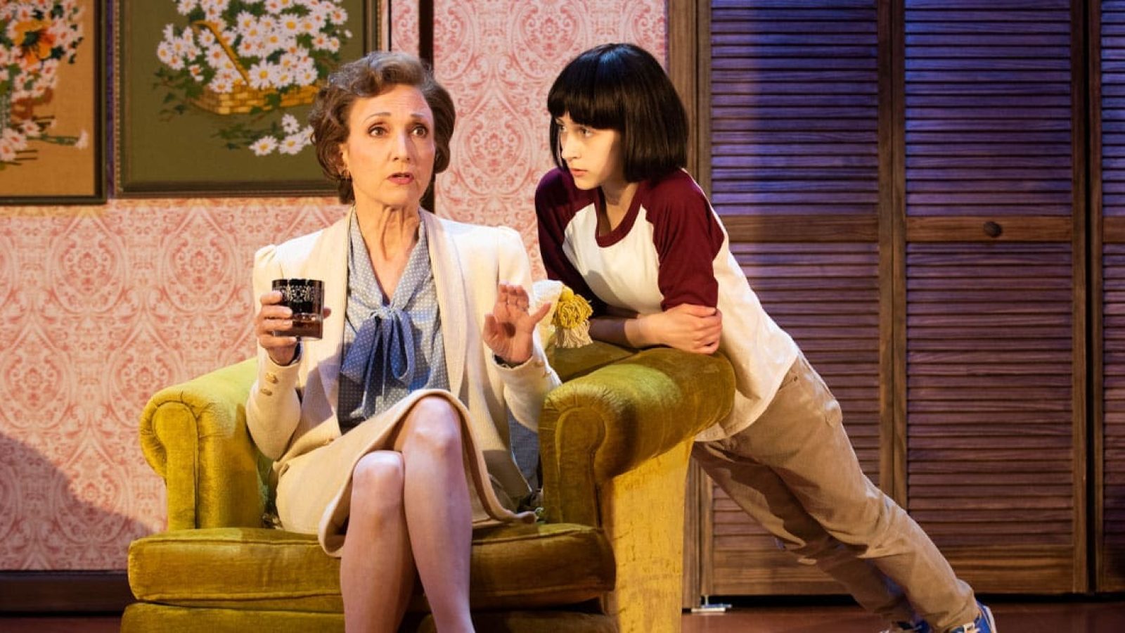 A woman and a girl in a scene from the play, *The Bedwetter*.