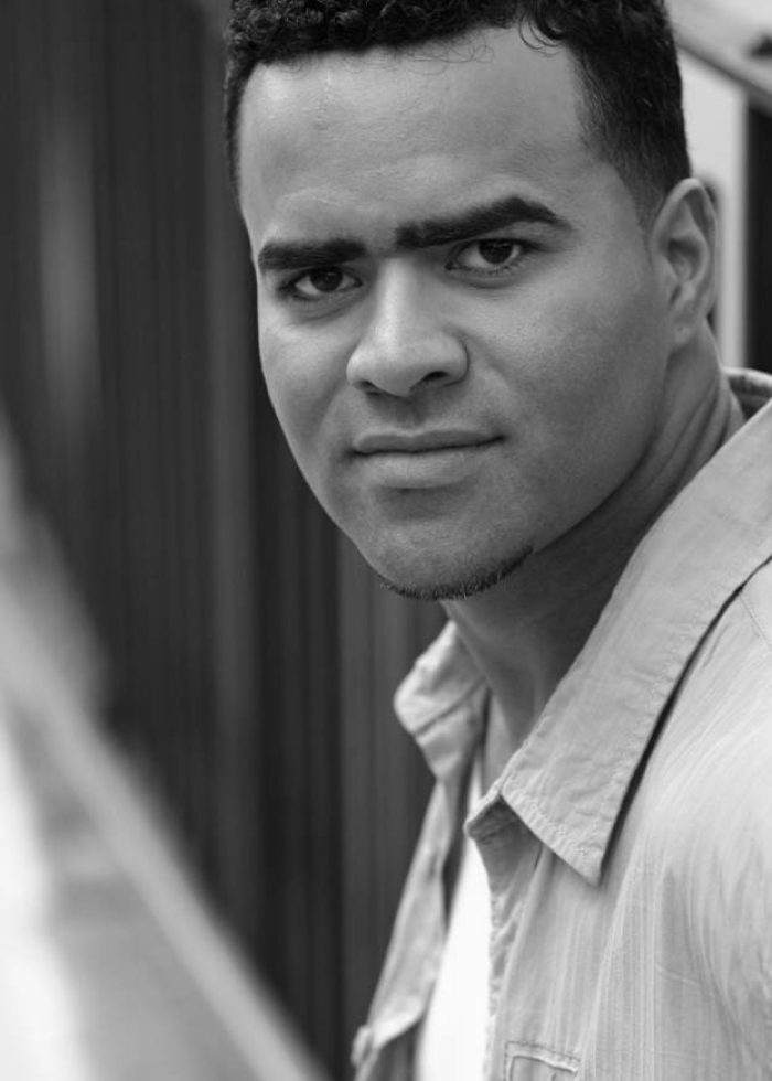 Actor Christopher Jackson in a close-up portrait, looking towards the camera