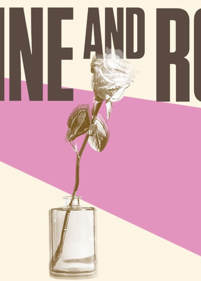 Single white rose in a glass bottle; Days of Wine and Roses