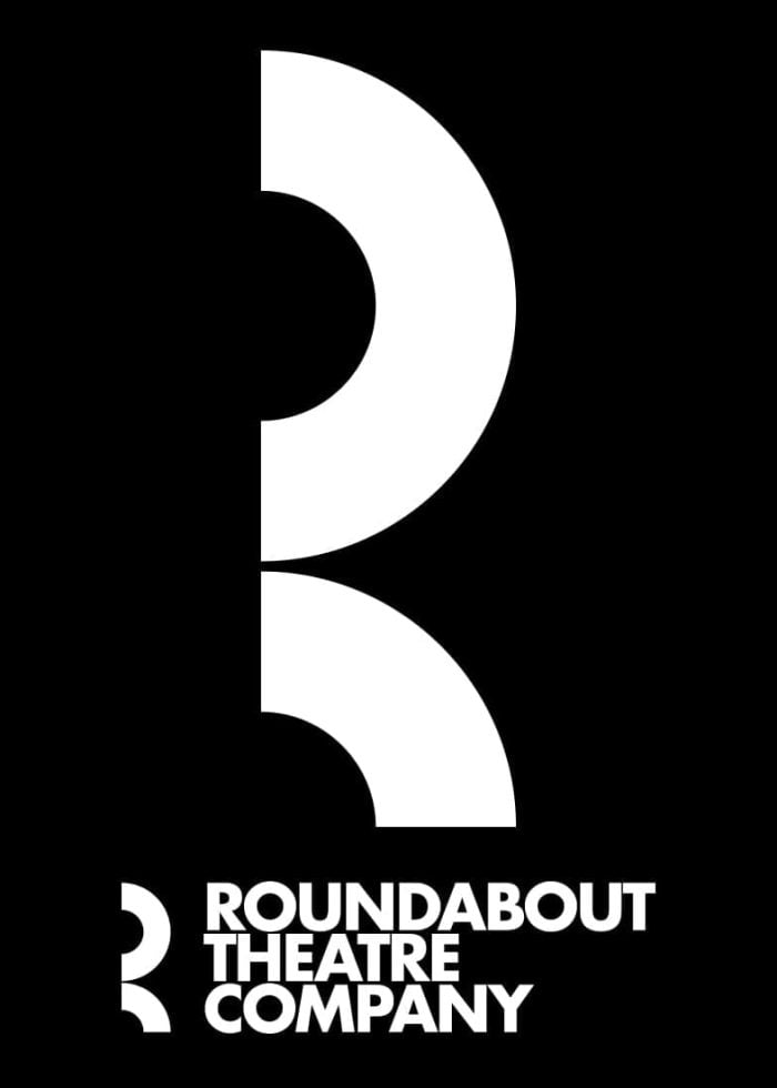 Roundabout Theatre Company logo: white 'R' on black background.
