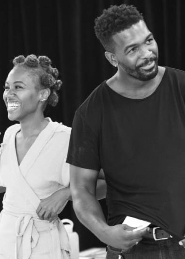 Actors rehearsing Fireflies play. Donja R. Love's world premiere.