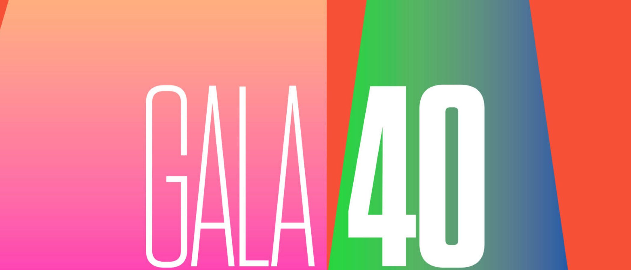 Gala 40 Text on colorful background