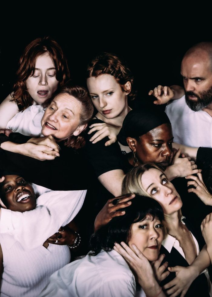 Cast of The Welkin, Atlantic Theater Company production, in a close-up group portrait.