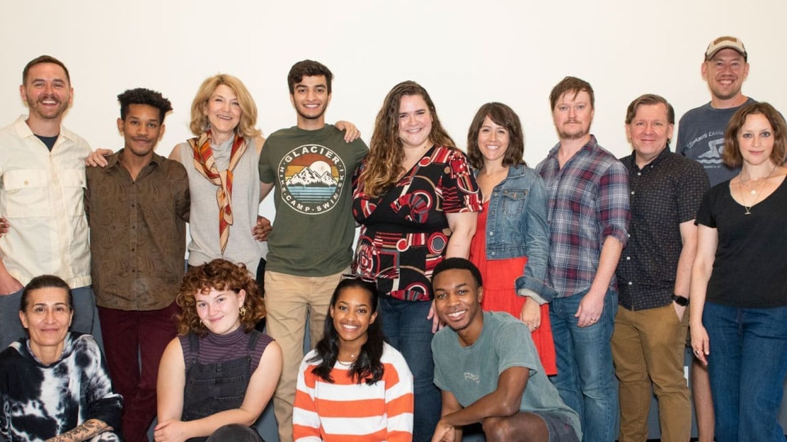 The cast of the Broadway musical Kimberly Akimbo poses for a group photo.