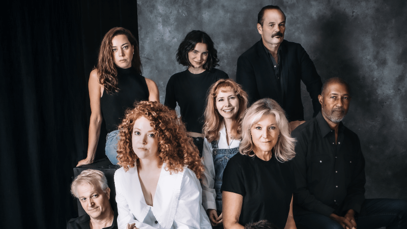 Cast photo from "Let's Love!": Aubrey Plaza and Ethan Coen collaboration.