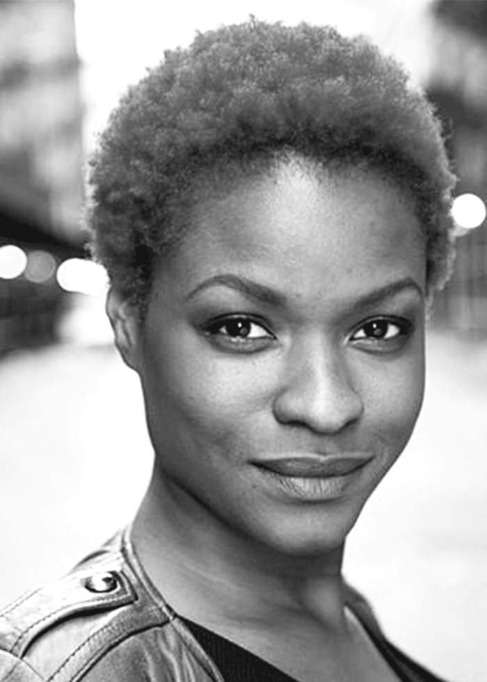 Lulu Fall, actress, close-up portrait in black and white