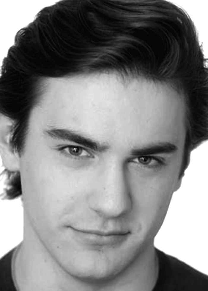 Nathaniel Janis portrait, looking directly at the viewer, black and white