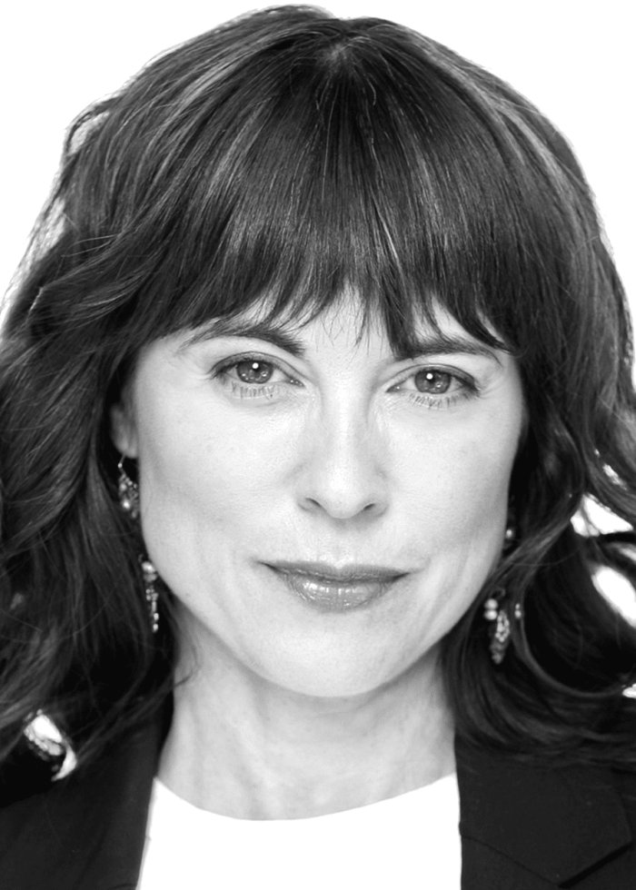 Rebecca Pidgeon, actress and singer, looking directly at the camera