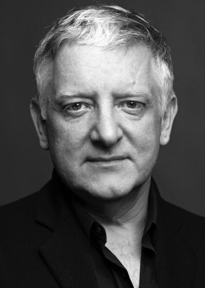 Simon Russell Beale portrait, black and white