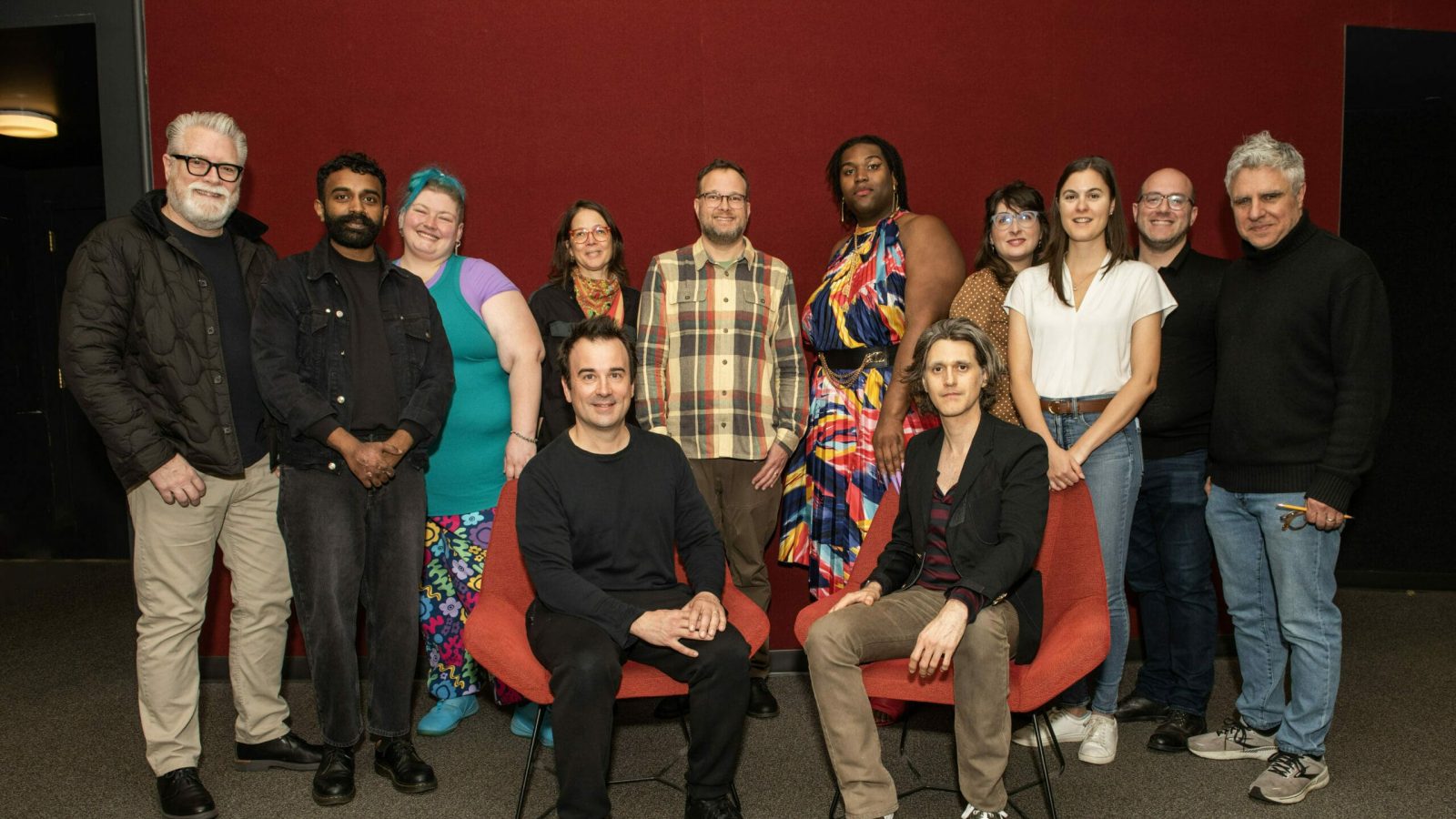 The cast of "A Simulacrum" poses for a group photo.