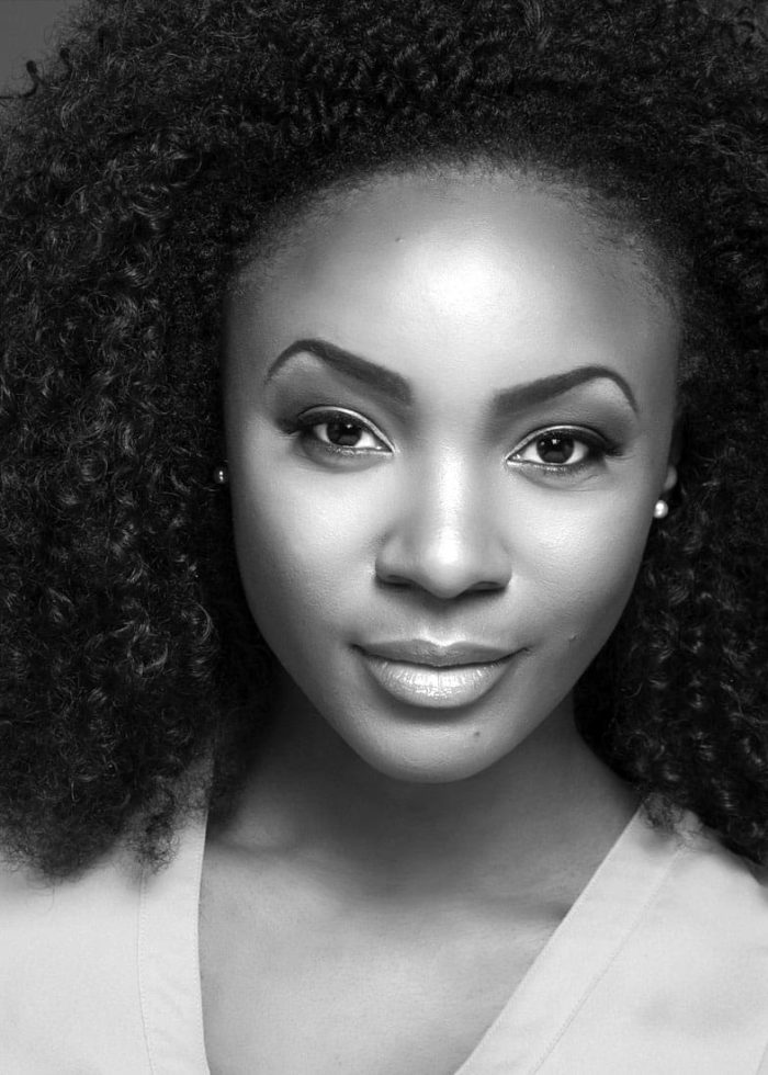 Saycon Sengbloh portrait in black and white, looking directly at the camera.