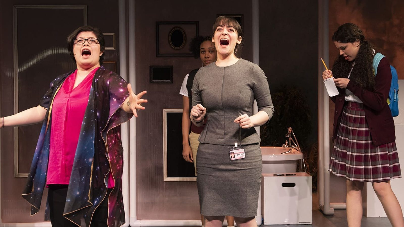 Cast of "She Persisted," the musical, performing a scene.