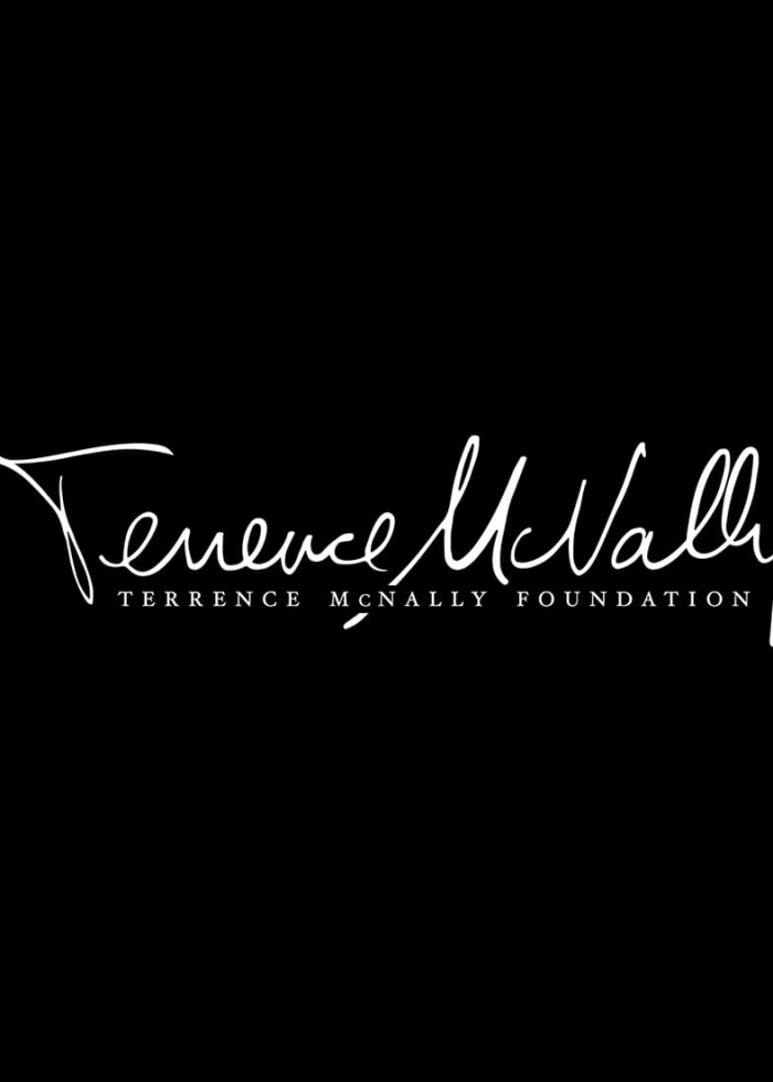 Terrence Mcnally-logo-bw-880×1100 copy Terrence McNally Foundation logo in white script on a black background.