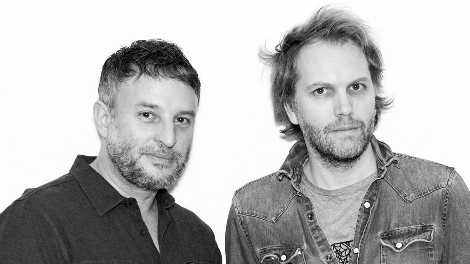 Black and white portrait of two men